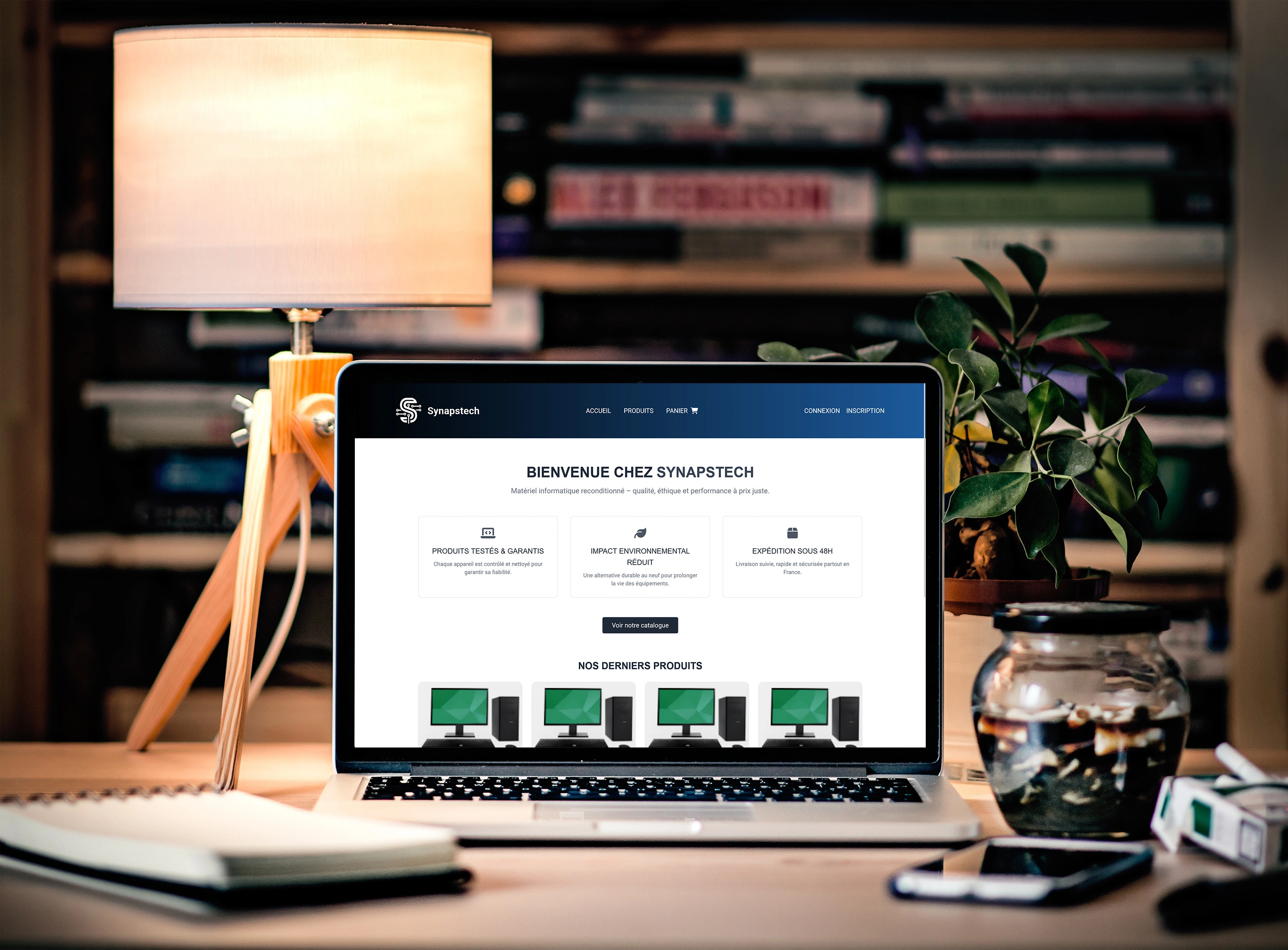 Capture du site E-commerce Synapstek développé en Symfony
