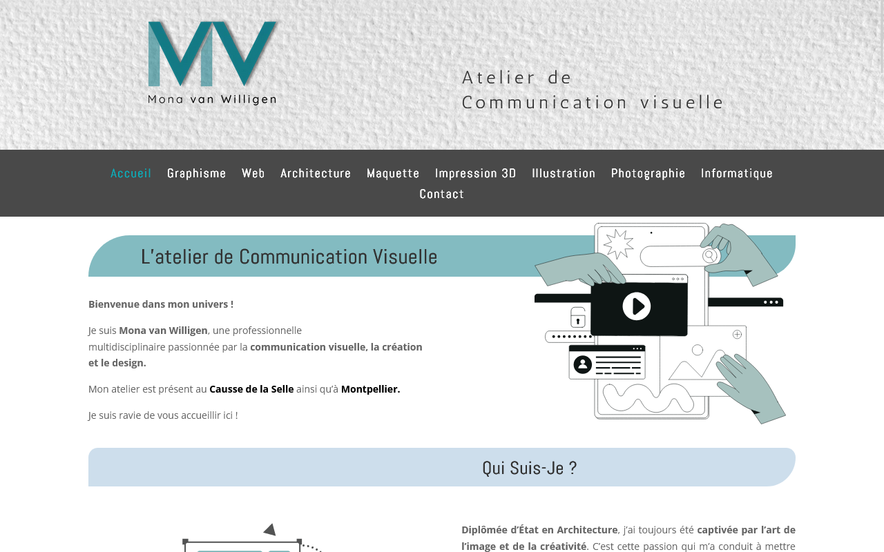 Capture du site Atelier Communication Visuelle sous WordPress